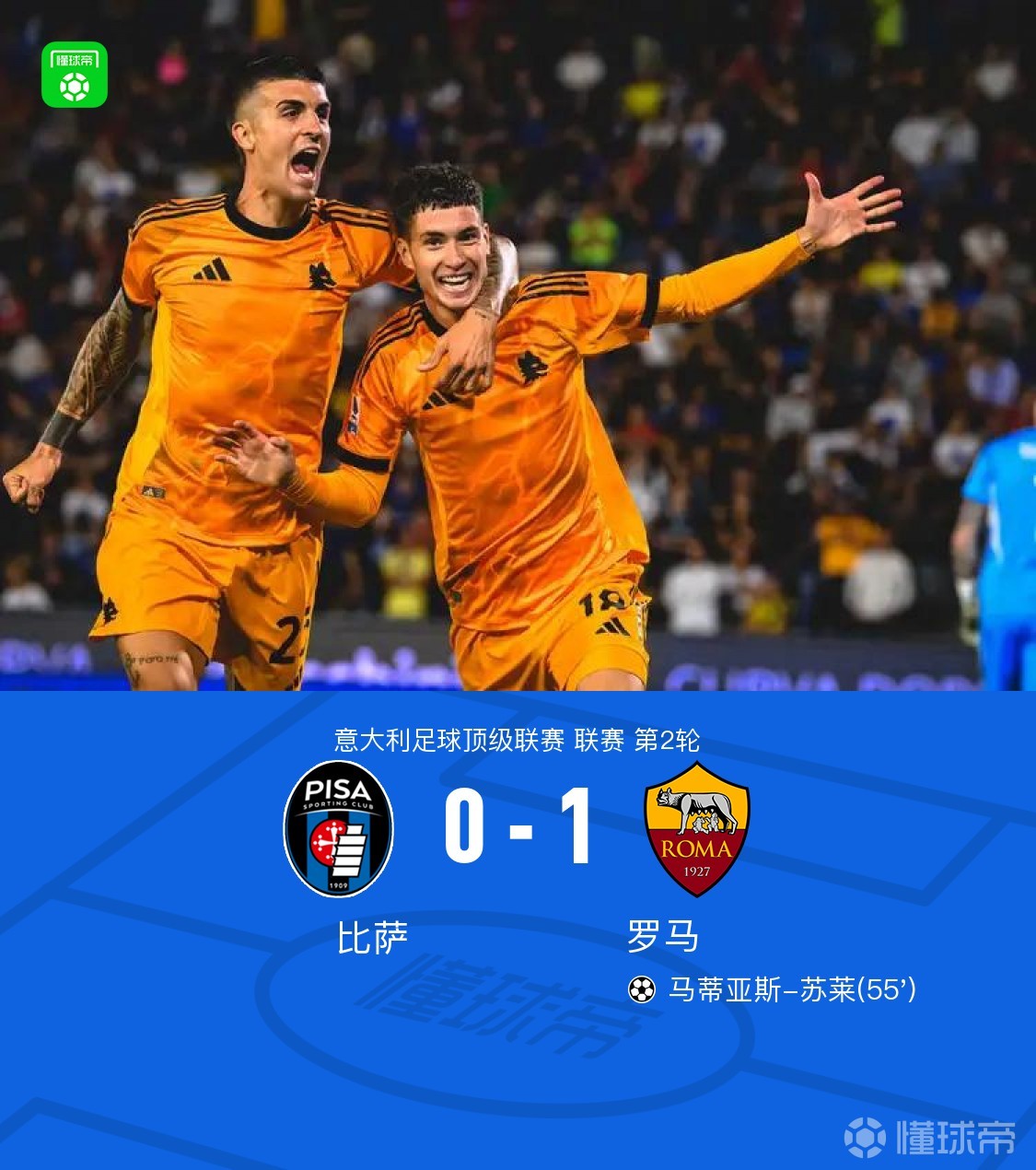 罗马客场战胜萨索洛,迎来两连胜对吗